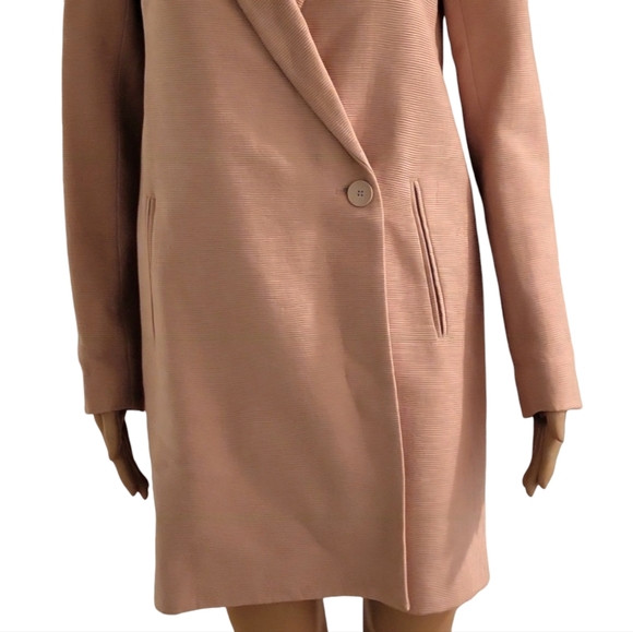 Zara Soft Lightweight Textured Coat Peacoat / Sz XS / Dull salmon / pinkish - Picture 6 of 17